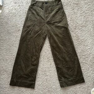 Maeve Olive Wide Leg Corduroy Pants